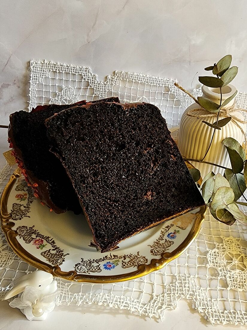 Полезный Тортик. Пасха (Полезные куличи и другие пасхальные десерты). Шоколадный кулич, разрез Цена: большой 570г - 1400р, средний 380г - 950р.